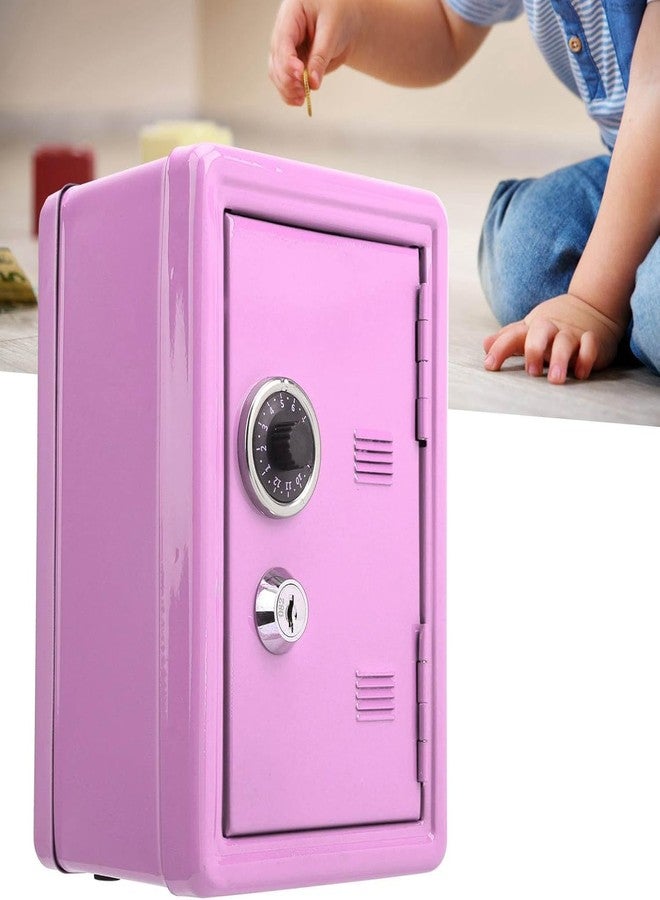 Delzon حصالة نقود معدنية آمنة جديدة من ديلزون - حصالة نقود للأطفال، صندوق نقود صغير مبتكر على شكل صراف آلي، حصالة نقود معدنية مع قفل ومفتاحين (وردي) - Image 4